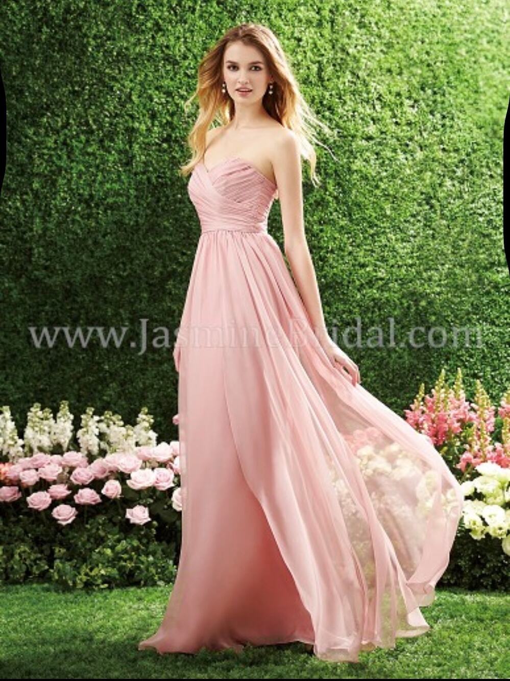 Jasmine B2 B153072 Bridesmaid Dress Misty Pink Chiffon Formal Prom Size 12 Flowy